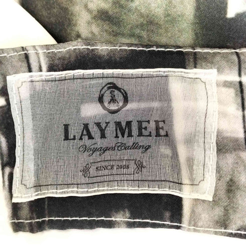 LAYMEE サテンプリントスカート レディース