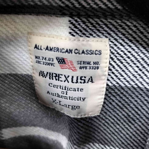 アヴィレックス AVIREX DAILY COTTON FLANNEL SHIRT チェックネルシャツ メンズ import:XL