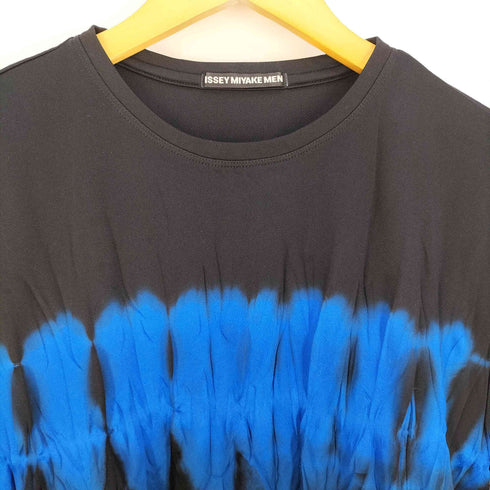 イッセイミヤケメン ISSEY MIYAKE MEN 黒タグ 板締め絞り染め ストレッチ クルーネックTシャツ メンズ JPN:4