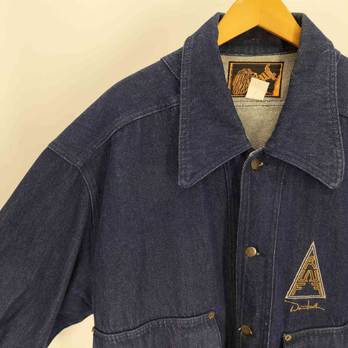 RUFF JEANS 90S USA製 ロゴ 刺繍 デニム コート ビッグサイズ メンズ 2XLT