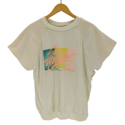 USA製 ロゴデザインラグラン半袖スウェット レディース import:XL
