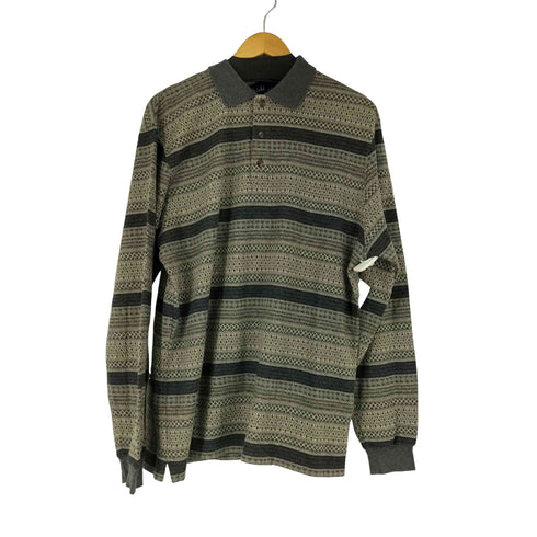 ランズエンド LANDS END 90S 総柄 L/S ポロシャツ メンズ JPN:L