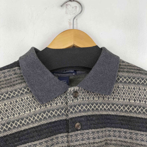 ランズエンド LANDS END 90S 総柄 L/S ポロシャツ メンズ JPN:L