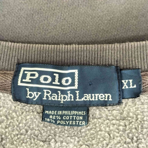 ポロバイラルフローレン Polo by RALPH LAUREN 90s ポニー刺繍 クルーネックスウェット ナス紺 メンズ import:XL