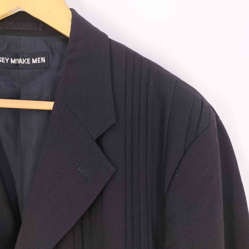 イッセイミヤケメン ISSEY MIYAKE MEN 黒タグ ピンタック 切替 ウール 3B テーラードジャケット メンズ JPN:4