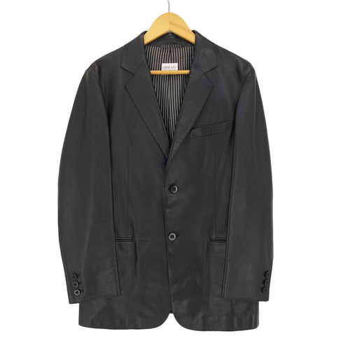 アルマーニコレツィオーニ ARMANI COLLEZIONI ラムスキン ナッパレザー 2B テーラードジャケット メンズ EUR:48
