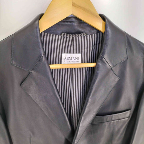アルマーニコレツィオーニ ARMANI COLLEZIONI ラムスキン ナッパレザー 2B テーラードジャケット メンズ EUR:48