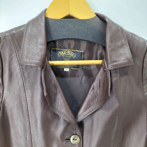 SAN PIEL レザーチェスターコート レディース import:XS