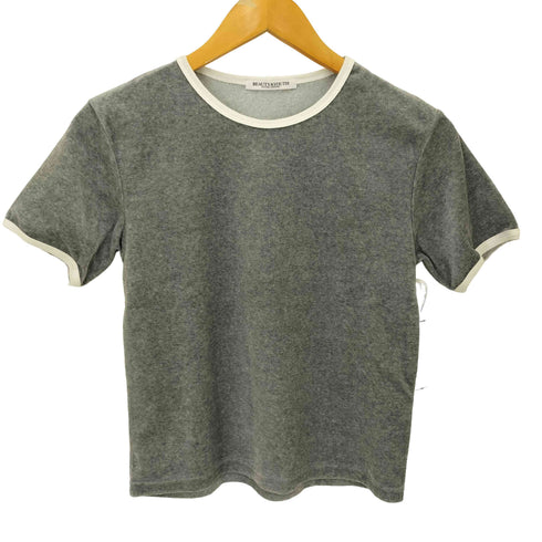 ビューティーアンドユースユナイテッドアローズ BEAUTY & YOUTH UNITED ARROWS ベロア リンガー Tシャツ レディース FREE