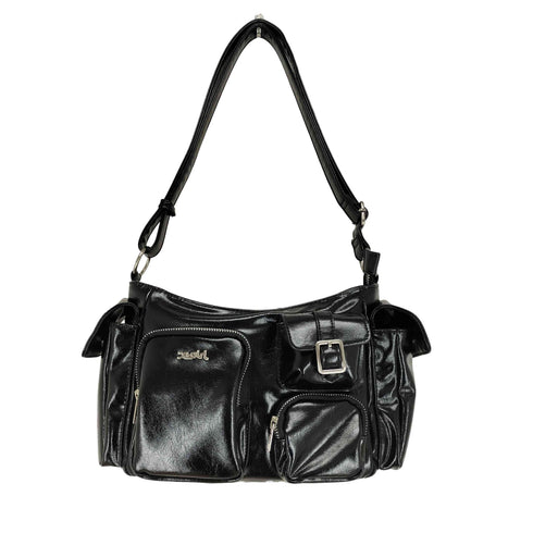 エックスガール X-girl 24AW MULTI POCKET FAUX LEATHER HAND BAG レディース ONE SIZE