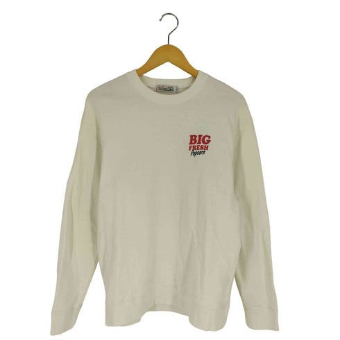 California T-Shirts BIG FRESH POPCORN プリント クルーネックスウェット メンズ FREE