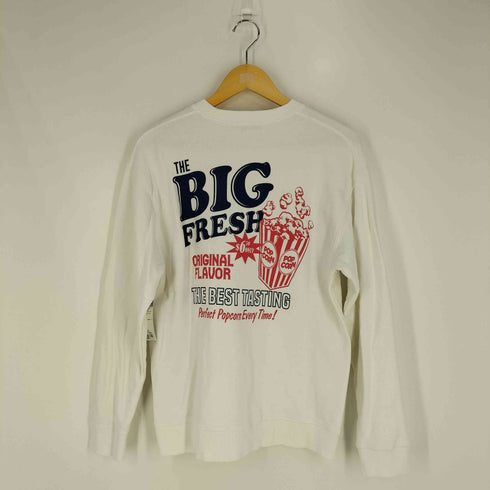 California T-Shirts BIG FRESH POPCORN プリント クルーネックスウェット メンズ FREE