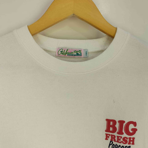 California T-Shirts BIG FRESH POPCORN プリント クルーネックスウェット メンズ FREE
