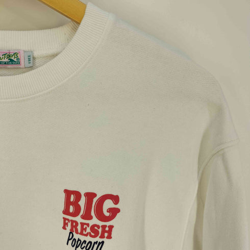 California T-Shirts BIG FRESH POPCORN プリント クルーネックスウェット メンズ FREE