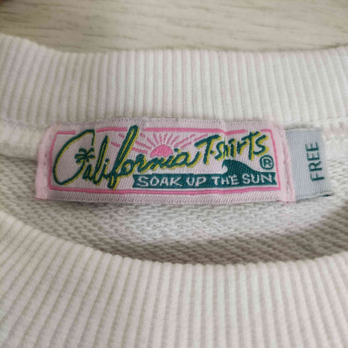 California T-Shirts BIG FRESH POPCORN プリント クルーネックスウェット メンズ FREE