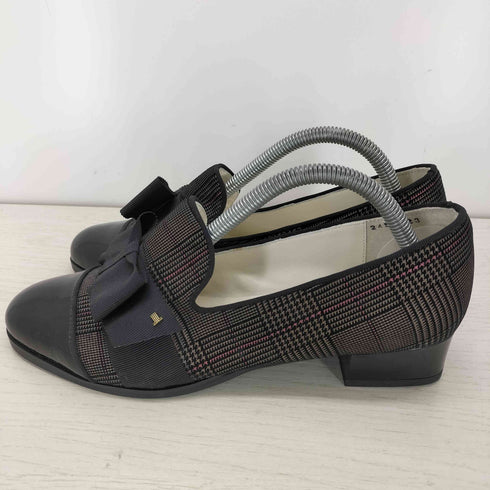 ランバンオンブルー LANVIN en Bleu グレンチェック エナメル切替パンプス レディース JPN:23