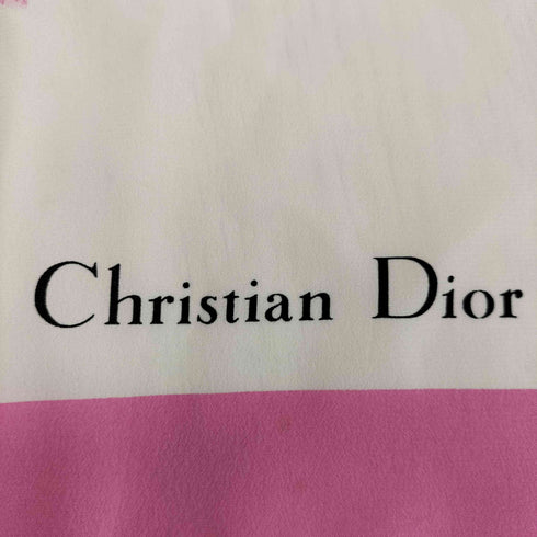 クリスチャンディオール Christian Dior フラワープリント 大判 シルクスカーフ レディース