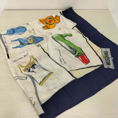 モスキーノ MOSCHINO 総柄スカーフ シルク レディース