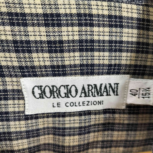 ジョルジオアルマーニ Giorgio Armani OLD レーヨンチェックシャツ メンズ US:40