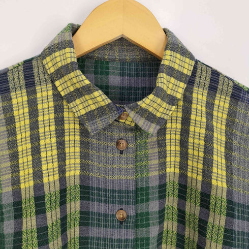 コットンハウスアヤ Cotton House Aya マルチカラー ウールコットン チェックシャツ レディース JPN:M