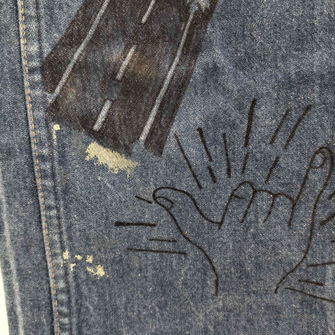 ラングラー Wrangler USA製 13MWZ ペイントカスタム グラフィック メンズ 32×34