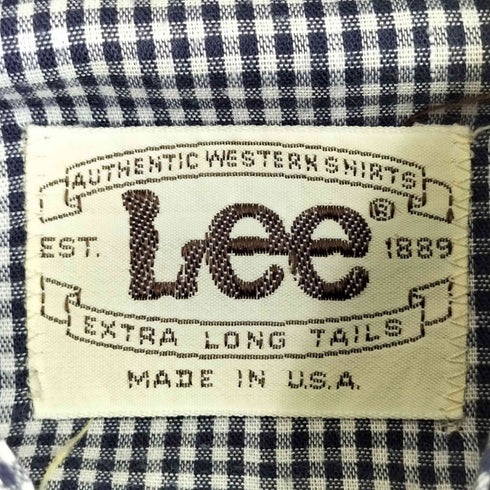 リー Lee 70-80s USA製 ウエスタン ギンガムチェックシャツ メンズ