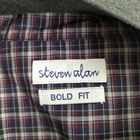 スティーブンアラン Steven Alan MINI TARTAN CHECK OPEN COLLAR SHIRT メンズ JPN:L