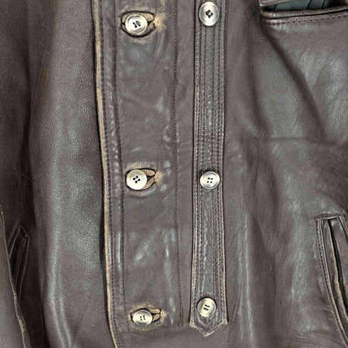 60-70s GVF IMPERCUIR GRAULHET 裏地チェック レザーコート メンズ