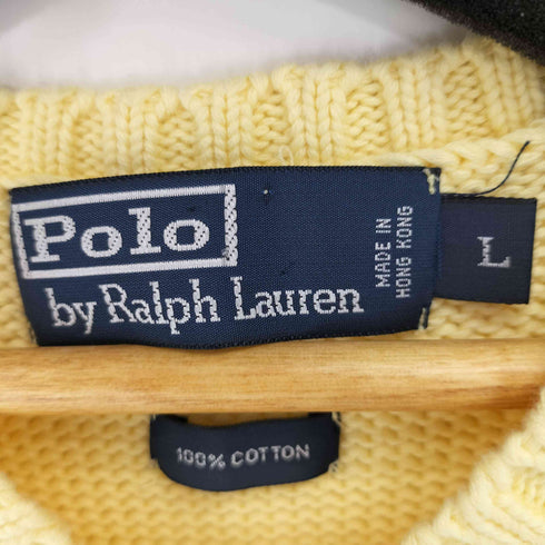 ポロバイラルフローレン Polo by RALPH LAUREN ポニー刺繍 コットン ニットベスト メンズ import:L