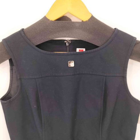 クレージュ courreges コットン ロゴチャーム ノースリーブミニワンピース レディース JPN:40