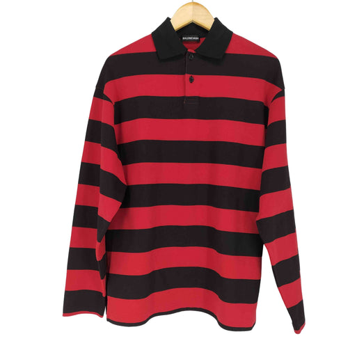 バレンシアガ BALENCIAGA OVERSIZED STRIPE POLO メンズ XXS