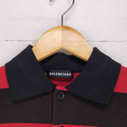 バレンシアガ BALENCIAGA OVERSIZED STRIPE POLO メンズ XXS