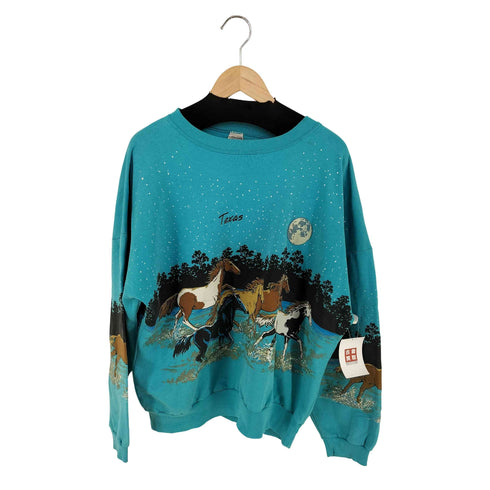 Lifestyles MADE IN USA 両面アニマルプリントスウェット 馬 ホース Texas メンズ ONE SIZE