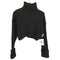 ザラ ZARA JERSEY PUNTO RIB クロップド タートルネック リブ ニット レディース import:M