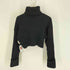 ザラ ZARA JERSEY PUNTO RIB クロップド タートルネック リブ ニット レディース import:M