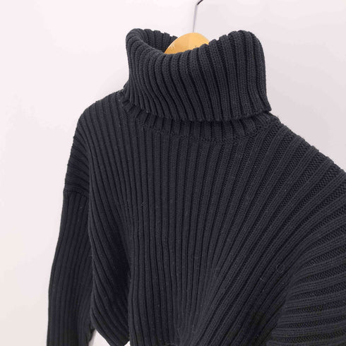 ザラ ZARA JERSEY PUNTO RIB クロップド タートルネック リブ ニット レディース import:M