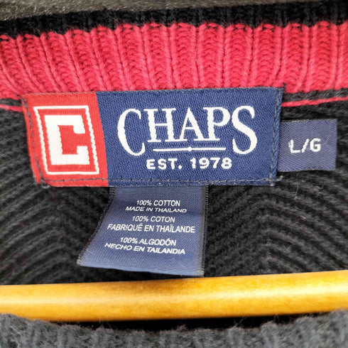 チャップス CHAPS ヘリンボーンコットンニット メンズ import:L