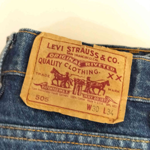 リーバイス Levis USA製 88年製 ジッパーフライ ボタン裏532 デニムパンツ 濃紺 505-0217 メンズ 30×34