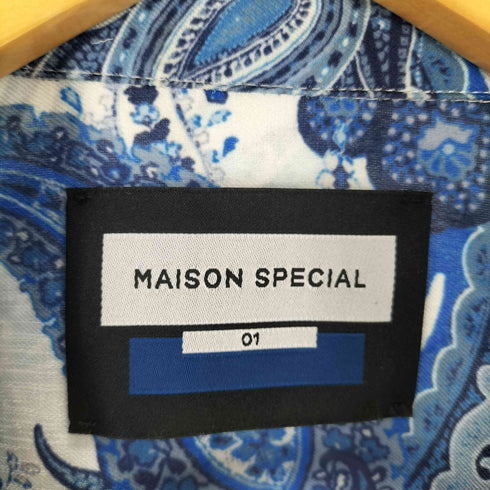 メゾンスペシャル MAISON SPECIAL Sheer Print Prime-Over Short Sleeve Open Collar Shirt メンズ JPN:1