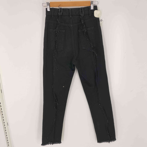 ロック rokh 19SS 再構築デニムパンツ ブラック カットオフデニムパンツ レディース EUR:34