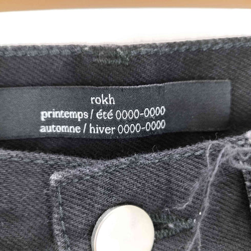 ロック rokh 19SS 再構築デニムパンツ ブラック カットオフデニムパンツ レディース EUR:34