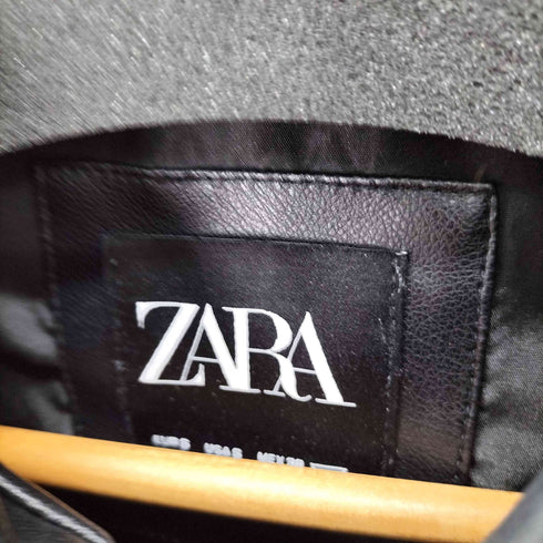 ザラ ZARA FAUX LEATHER JACKET WITH PATCHES フェイクレザーレーシングジャケット メンズ import:S