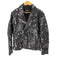 ザラ ZARA FAUX LEATHER PRINTED DOUBLE RIDERS JACKET ペイントデザインダブルライダースジャケット メンズ import:L
