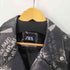 ザラ ZARA FAUX LEATHER PRINTED DOUBLE RIDERS JACKET ペイントデザインダブルライダースジャケット メンズ import:L