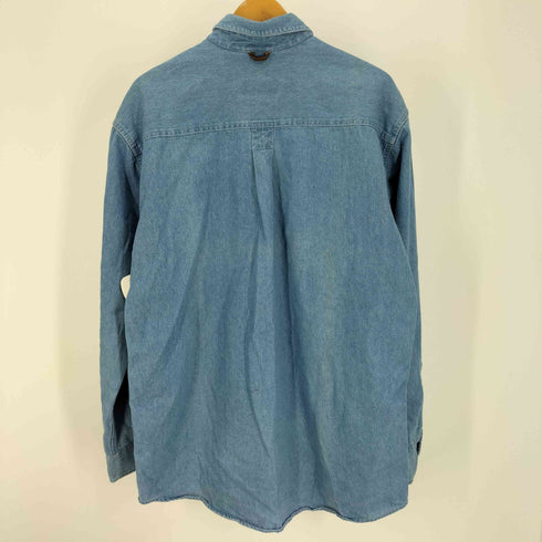 ティンバーランド Timberland 90S WEATHERGEAR ロゴ 刺繍 L/S デニム シャツ メンズ import:S