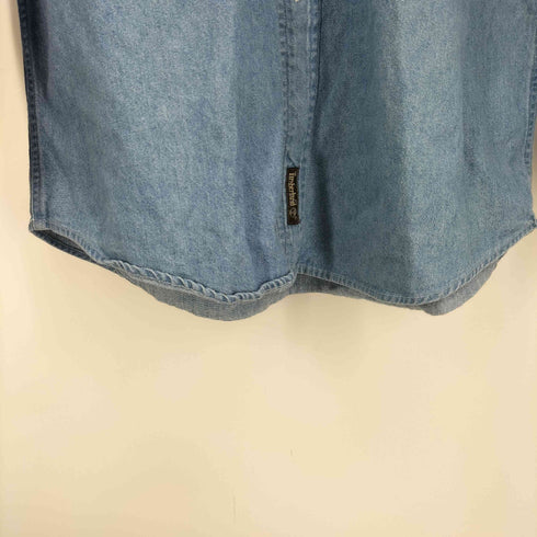 ティンバーランド Timberland 90S WEATHERGEAR ロゴ 刺繍 L/S デニム シャツ メンズ import:S