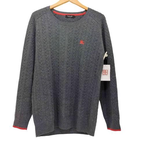 バーバリーブラックレーベル BURBERRY BLACK LABEL ウール プルオーバー ケーブルニット メンズ JPN:3