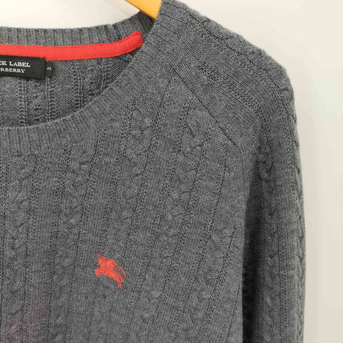 バーバリーブラックレーベル BURBERRY BLACK LABEL ウール プルオーバー ケーブルニット メンズ JPN:3