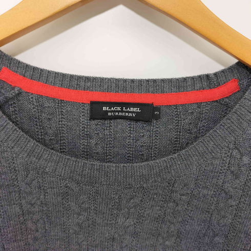 バーバリーブラックレーベル BURBERRY BLACK LABEL ウール プルオーバー ケーブルニット メンズ JPN:3