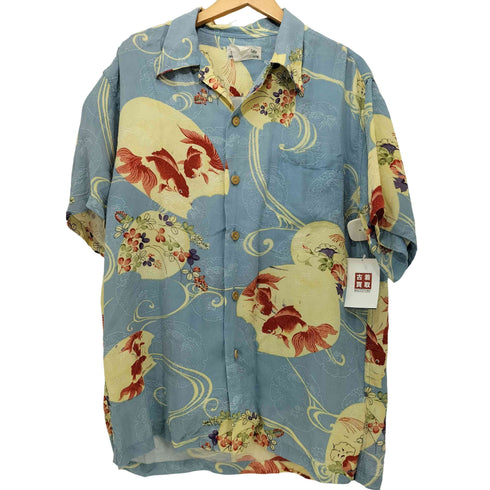 MAKANALEI 00S シルク 金魚 総柄 S/S アロハシャツ Y2K メンズ